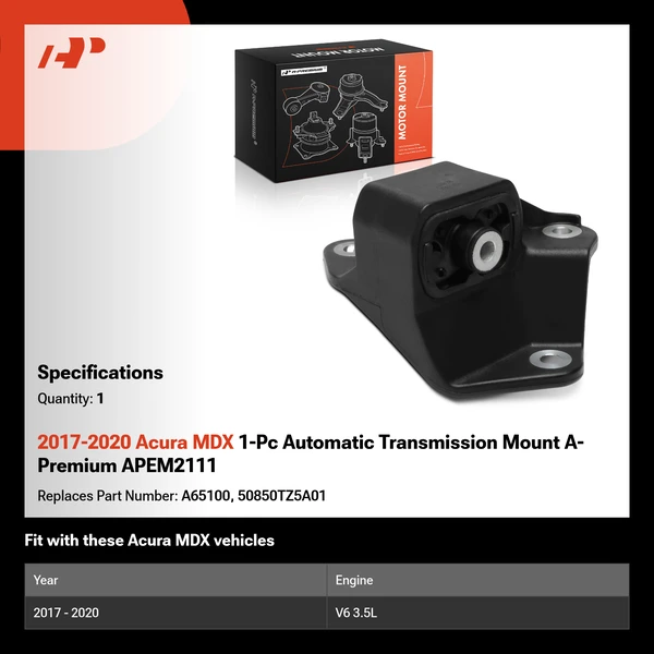 2017-2020 Acura MDX 1-Pc Automatic Transmission Mount A-Premium APEM2111
