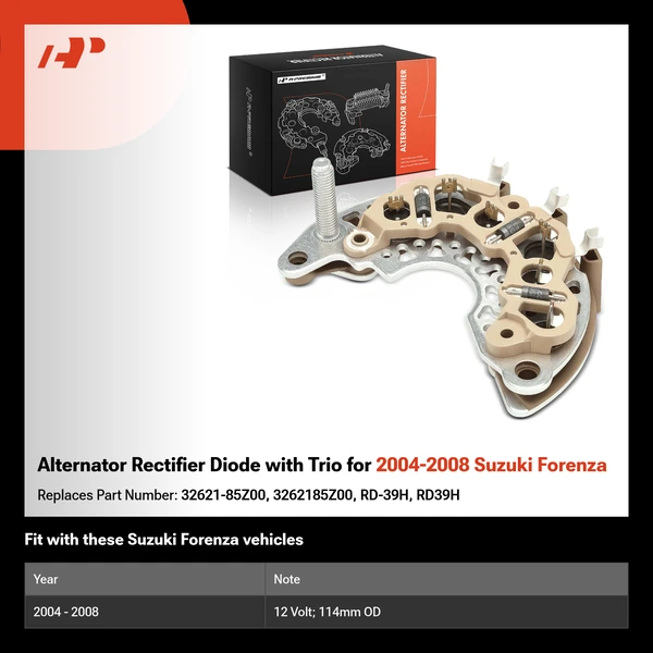 Alternator Rectifier Diode with Trio for 2004-2008 Suzuki Forenza