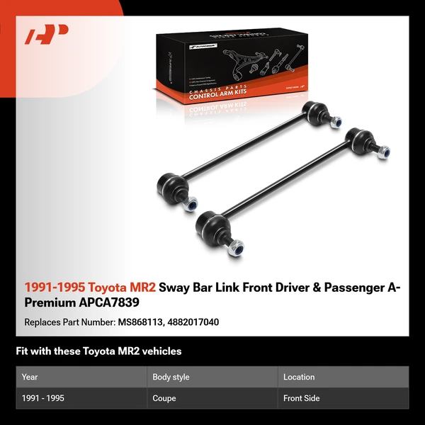1991-1995 Toyota MR2 Sway Bar Link Front Driver & Passenger A-Premium APCA7839