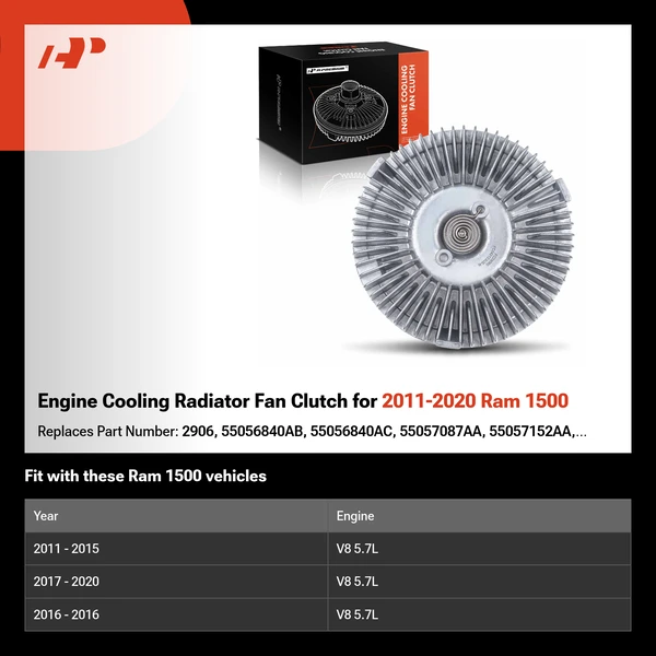 Engine Cooling Radiator Fan Clutch for 2011-2020 Ram 1500