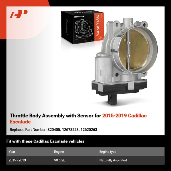Throttle Body Assembly with Sensor for 2015-2019 Cadillac Escalade