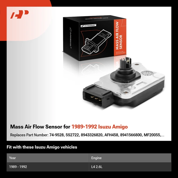 Mass Air Flow Sensor for 1989-1992 Isuzu Amigo