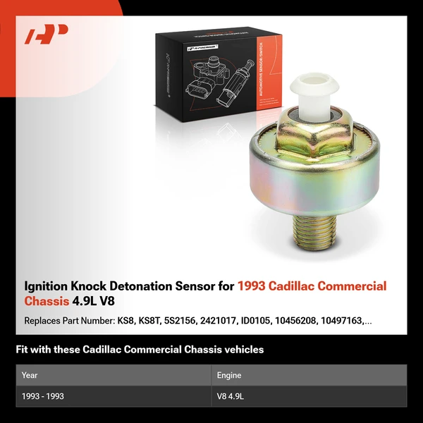 Ignition Knock Detonation Sensor for 1993 Cadillac Commercial Chassis 4.9L V8