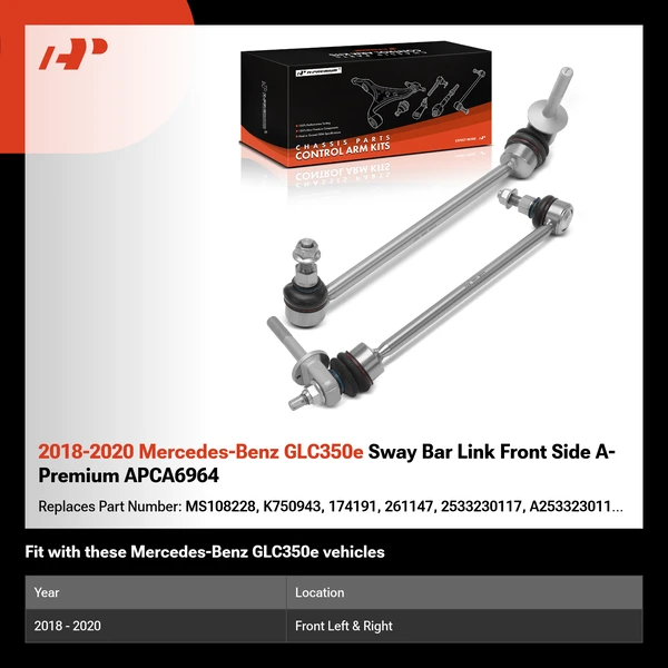 2018-2020 Mercedes-Benz GLC350e Sway Bar Link Front Side A-Premium APCA6964