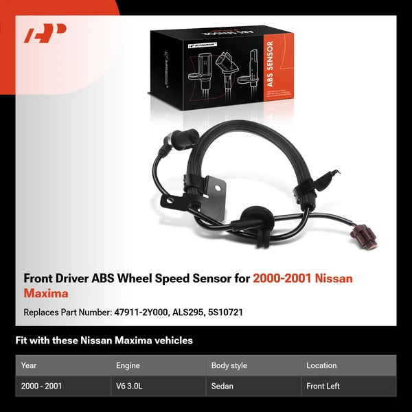 Front Driver ABS Wheel Speed Sensor for 2000-2001 Nissan Maxima