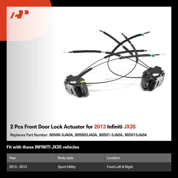 2 Pcs Front Door Lock Actuator for 2013 Infiniti JX35