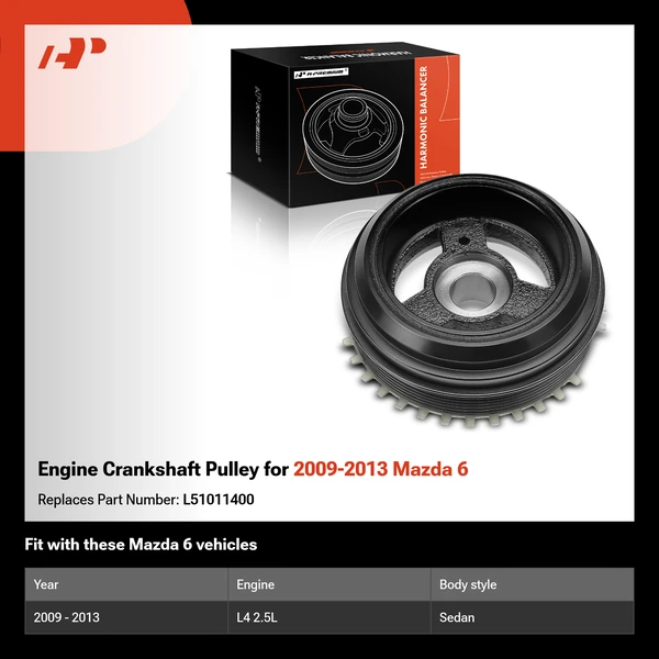 Engine Crankshaft Pulley for 2009-2013 Mazda 6