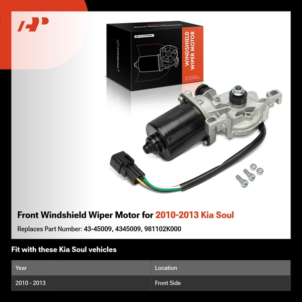 Front Windshield Wiper Motor for 2010-2013 Kia Soul