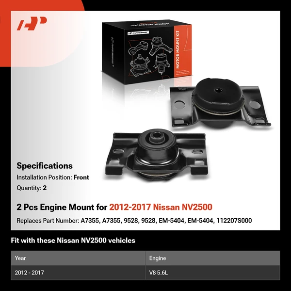 2 Pcs Engine Mount for 2012-2017 Nissan NV2500