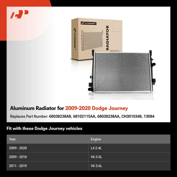 Aluminum Radiator for 2009-2020 Dodge Journey