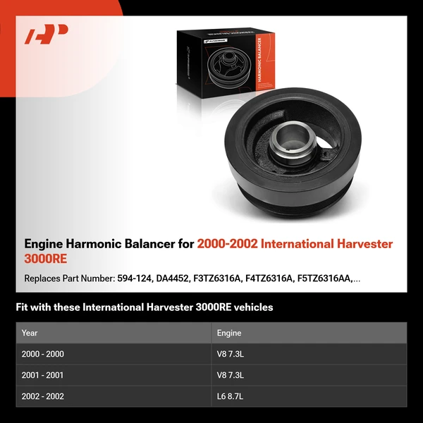 Engine Harmonic Balancer for 2000-2002 International Harvester 3000RE