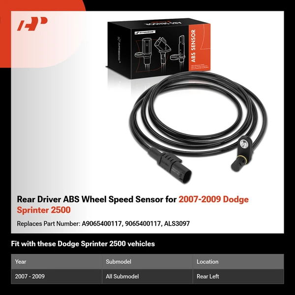 Rear Driver ABS Wheel Speed Sensor for 2007-2009 Dodge Sprinter 2500