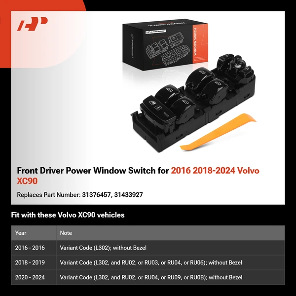 Front Driver Power Window Switch for 2016 2018-2024 Volvo XC90