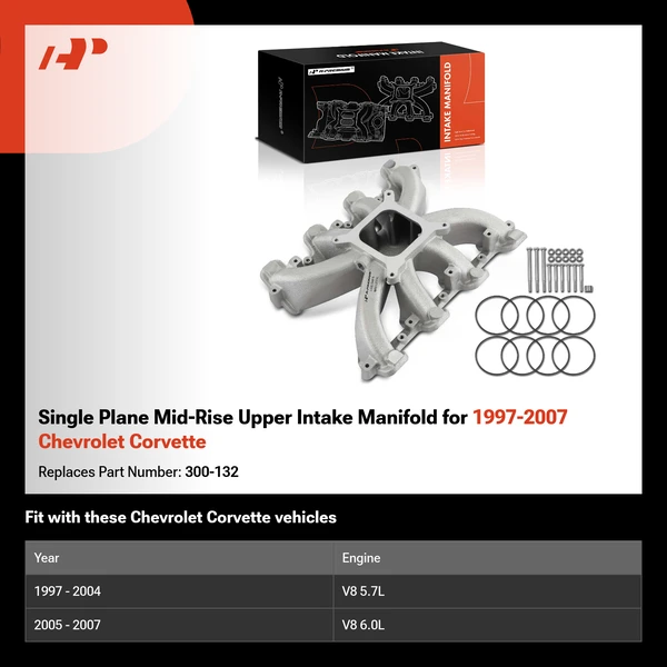 Single Plane Mid-Rise Upper Intake Manifold for 1997-2007 Chevrolet Corvette