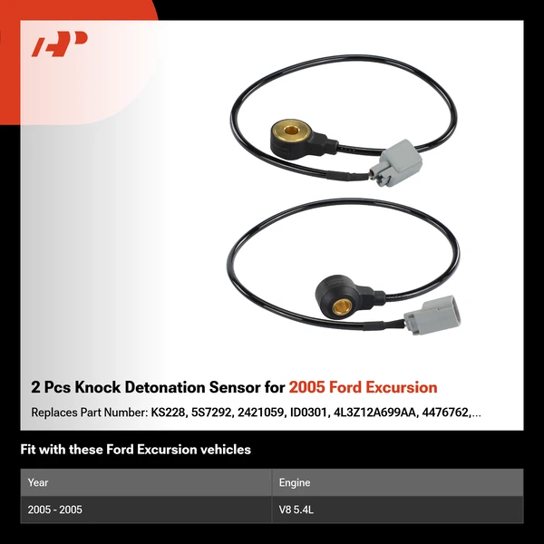 2 Pcs Knock Detonation Sensor for 2005 Ford Excursion