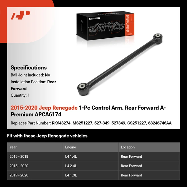 2015-2020 Jeep Renegade 1-Pc Control Arm, Rear Forward A-Premium APCA6174