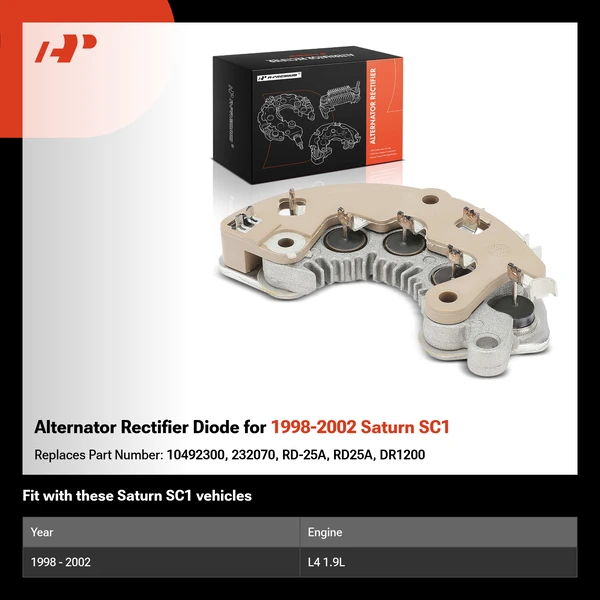 Alternator Rectifier Diode for 1998-2002 Saturn SC1