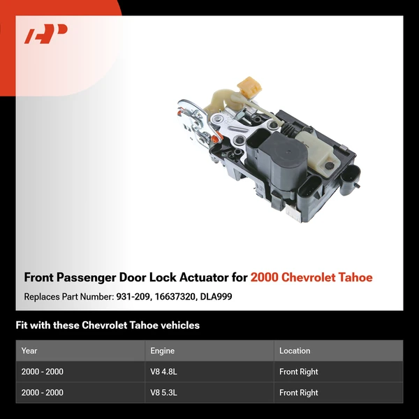 Front Passenger Door Lock Actuator for 2000 Chevrolet Tahoe