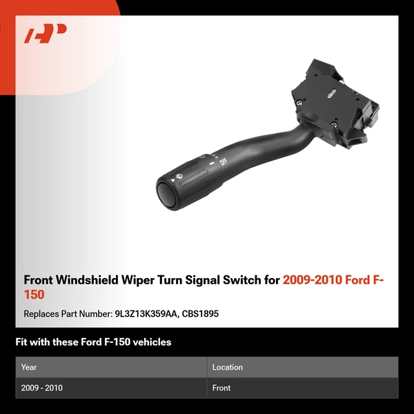 Front Windshield Wiper Turn Signal Switch for 2009-2010 Ford F-150