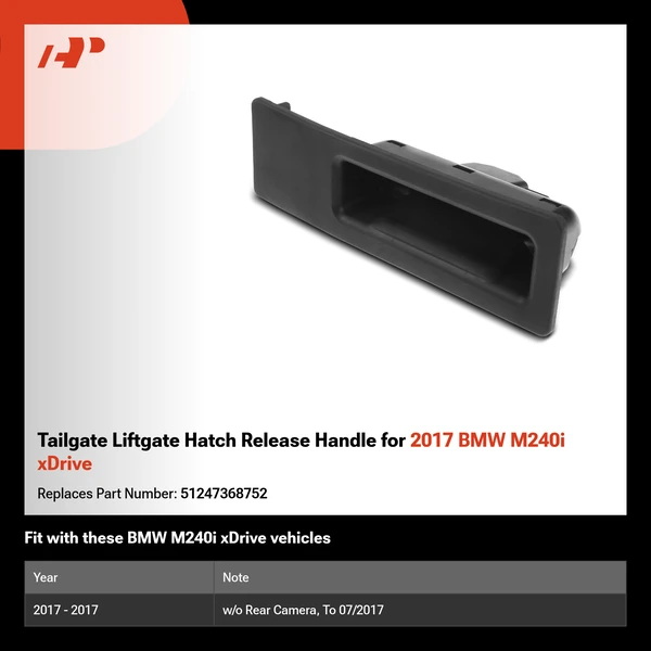 Tailgate Liftgate Hatch Release Handle for 2017 BMW M240i xDrive