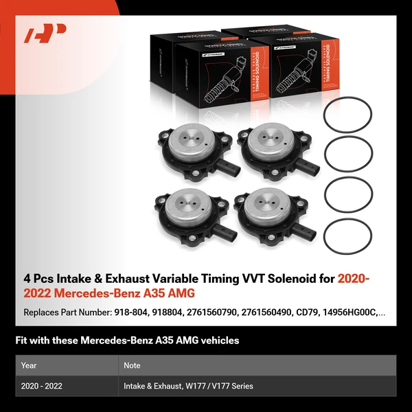 4 Pcs Intake & Exhaust Variable Timing VVT Solenoid for 2020-2022 Mercedes-Benz A35 AMG