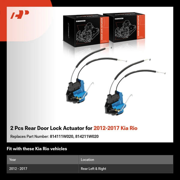 2 Pcs Rear Door Lock Actuator for 2012-2017 Kia Rio