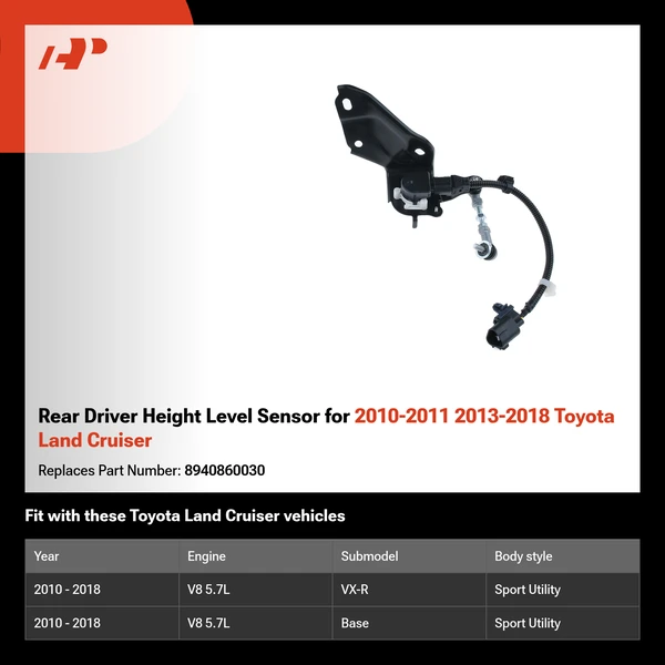 Rear Driver Height Level Sensor for 2010-2011 2013-2018 Toyota Land Cruiser