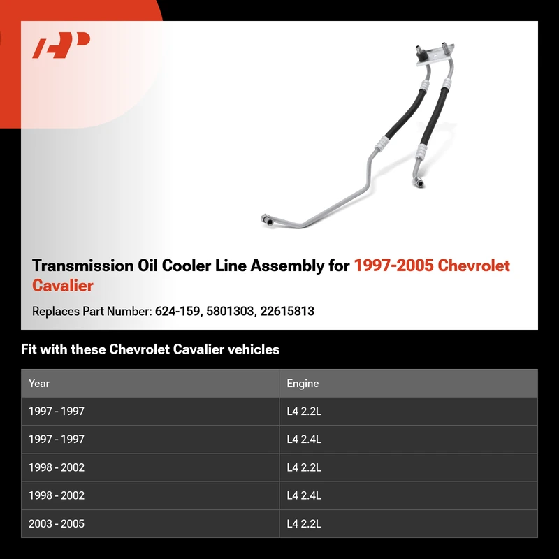 Transmission Oil Cooler Line Assembly for 1997-2005 Chevrolet Cavalier