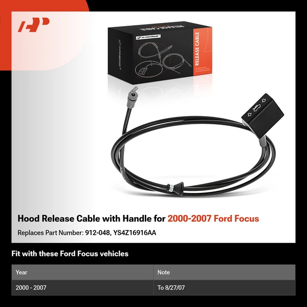 Hood Release Cable with Handle for 2000-2007 Ford Focus