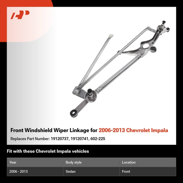 Front Windshield Wiper Linkage for 2006-2013 Chevrolet Impala