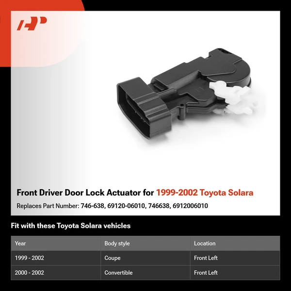 Front Driver Door Lock Actuator for 1999-2002 Toyota Solara