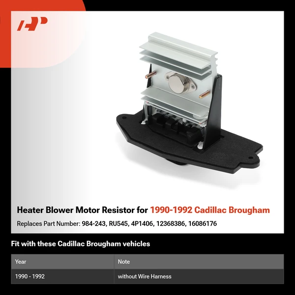 Heater Blower Motor Resistor for 1990-1992 Cadillac Brougham