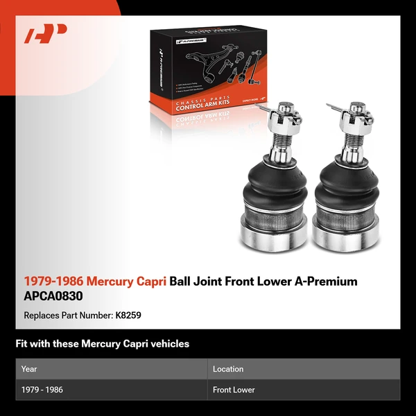 1979-1986 Mercury Capri Ball Joint Front Lower A-Premium APCA0830