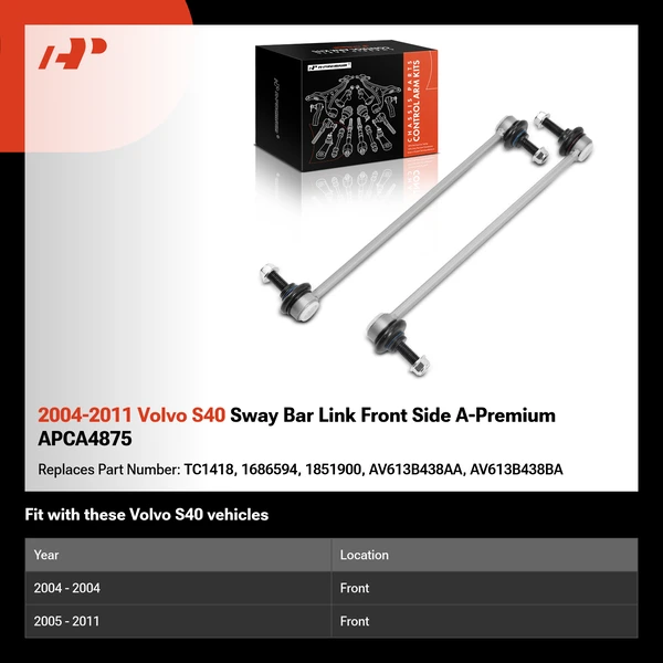2004-2011 Volvo S40 Sway Bar Link Front Side A-Premium APCA4875