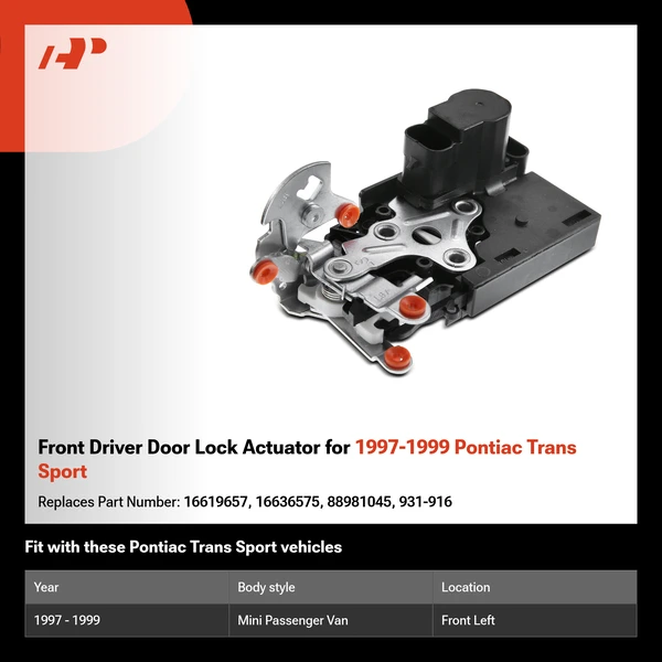 Front Driver Door Lock Actuator for 1997-1999 Pontiac Trans Sport