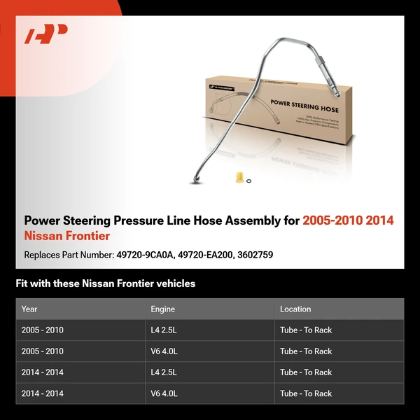 Power Steering Pressure Line Hose Assembly for 2005-2010 2014 Nissan Frontier