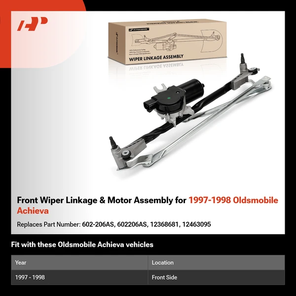 Front Wiper Linkage & Motor Assembly for 1997-1998 Oldsmobile Achieva