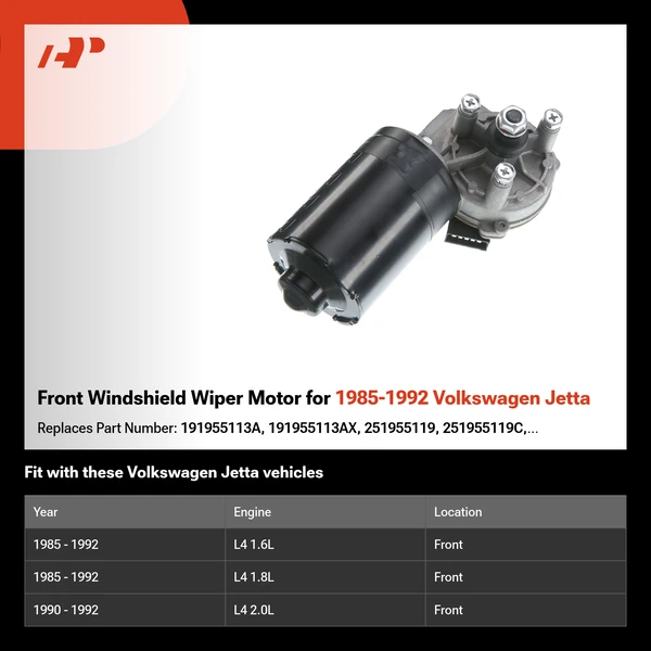 Front Windshield Wiper Motor for 1985-1992 Volkswagen Jetta