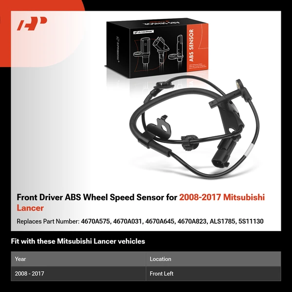 Front Driver ABS Wheel Speed Sensor for 2008-2017 Mitsubishi Lancer