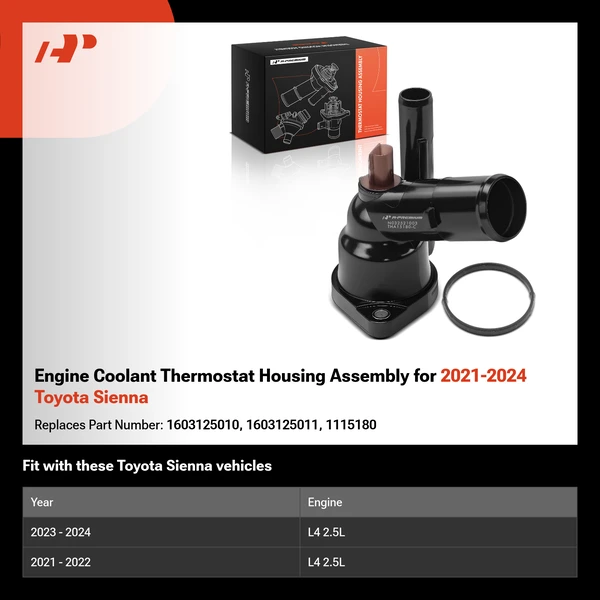 Engine Coolant Thermostat Housing Assembly for 2021-2024 Toyota Sienna