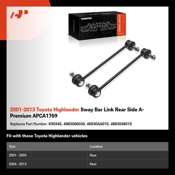 2001-2013 Toyota Highlander Sway Bar Link Rear Side A-Premium APCA1769
