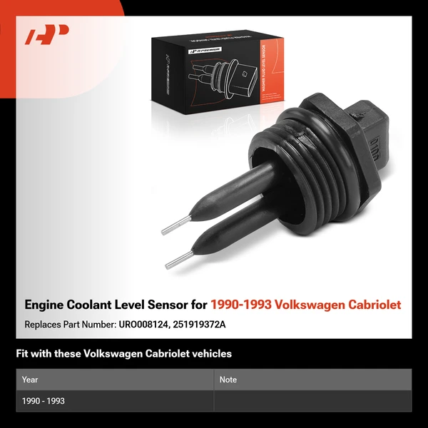 Engine Coolant Level Sensor for 1990-1993 Volkswagen Cabriolet