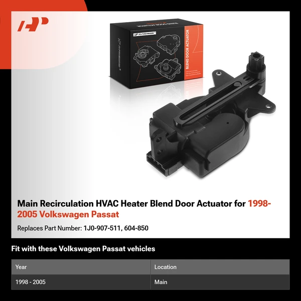 Main Recirculation HVAC Heater Blend Door Actuator for 1998-2005 Volkswagen Passat
