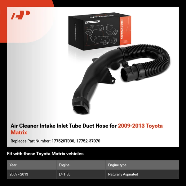 Air Cleaner Intake Inlet Tube Duct Hose for 2009-2013 Toyota Matrix