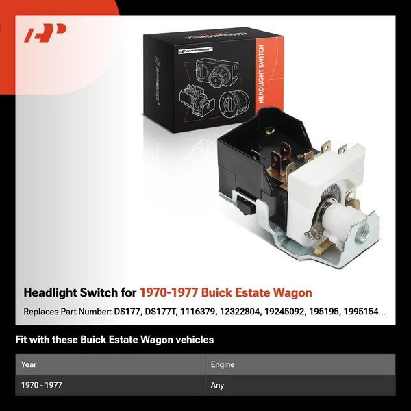 Headlight Switch for 1970-1977 Buick Estate Wagon