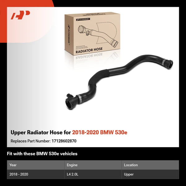 Upper Radiator Hose for 2018-2020 BMW 530e