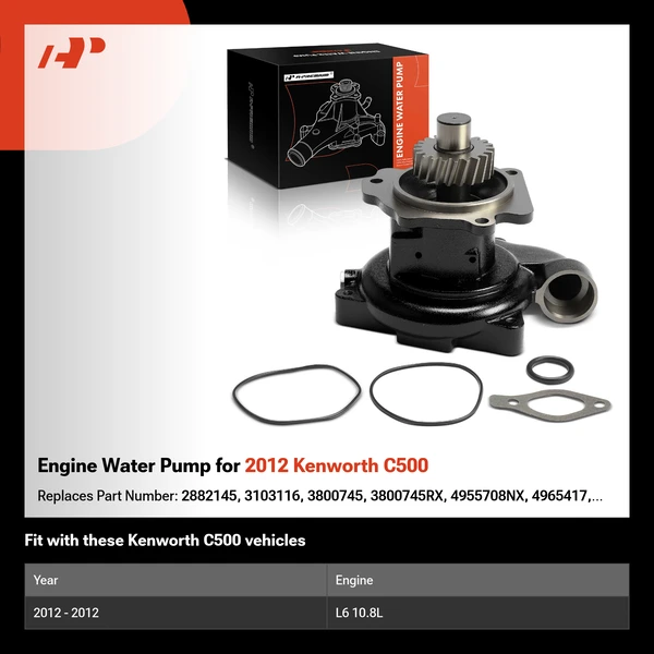 Engine Water Pump for 2012 Kenworth C500