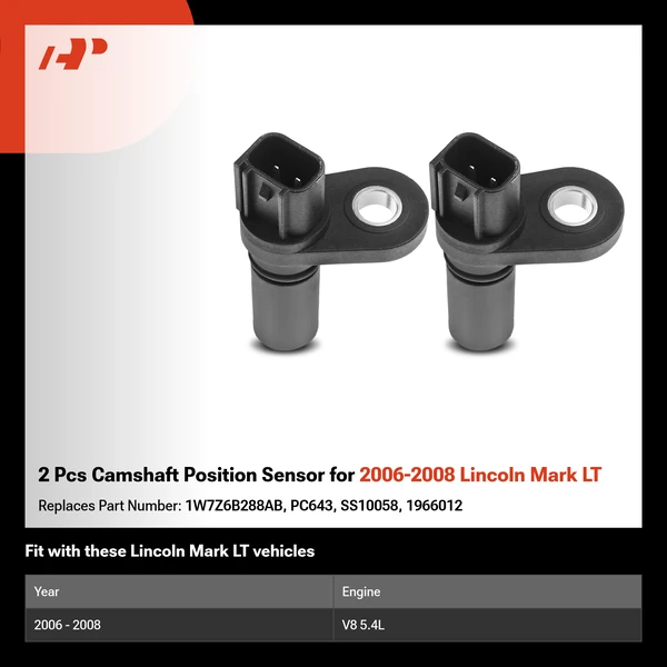 2 Pcs Camshaft Position Sensor for 2006-2008 Lincoln Mark LT