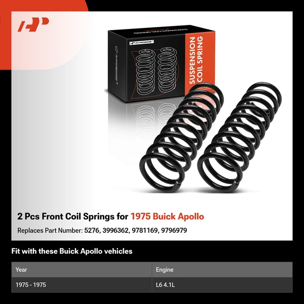 2 Pcs Front Coil Springs for 1975 Buick Apollo