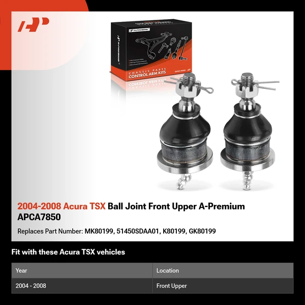 2004-2008 Acura TSX Ball Joint Front Upper A-Premium APCA7850